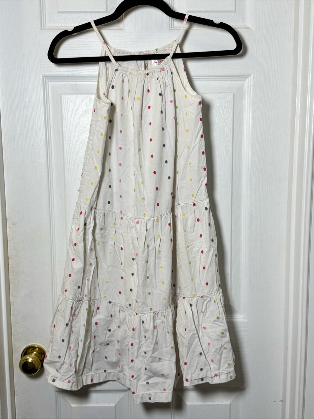 Hanna Andersson White Sundress with Multicolor Polka Dots